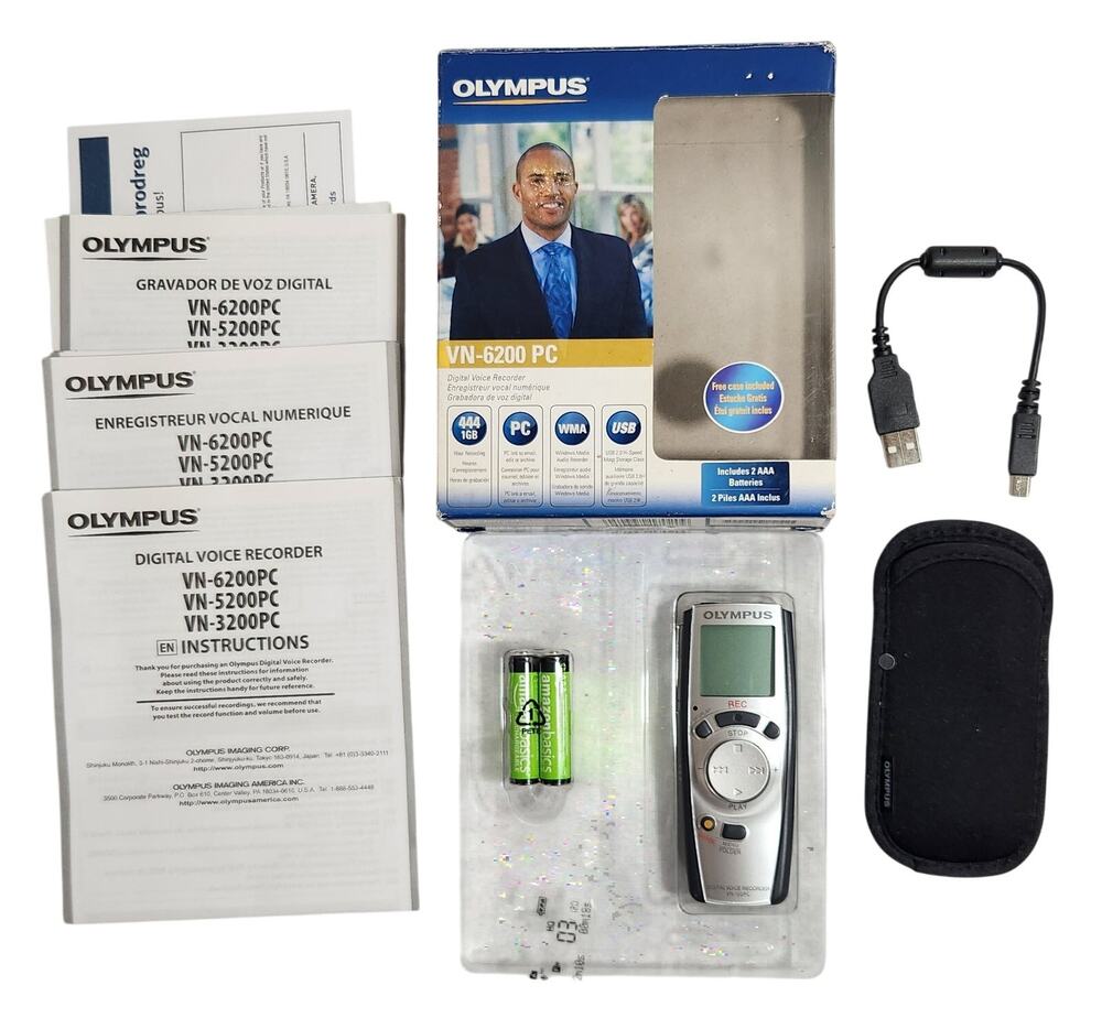 Olympus VN-6200 PC Digital Voice Recorder Tested Open Box Pre-owned
